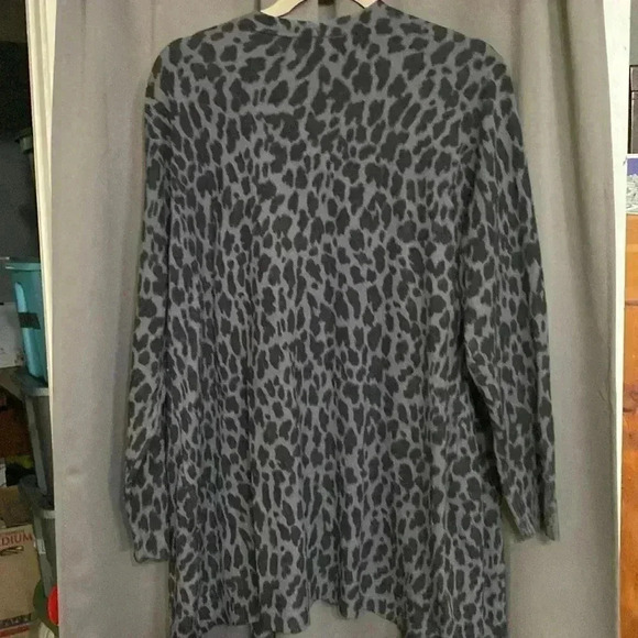 NWT STYLE & CO WOMENS SIZE 2X OPEN FRONT LIGHTWEIGHT SWEATER DUSTER GRAY BLACK - Picture 8 of 9